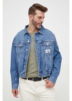Calvin Klein Jeans kurtka jeansowa męska kolor niebieski przejściowa oversize ze sklepu ANSWEAR.com w kategorii Kurtki męskie - zdjęcie 157128413