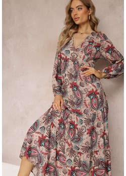 Beżowa Sukienka Demestra ze sklepu Renee odzież w kategorii Sukienki - zdjęcie 157134062