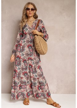 Beżowa Sukienka Demestra ze sklepu Renee odzież w kategorii Sukienki - zdjęcie 157134063