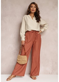 Ciemnoróżowe Spodnie Materiałowe z Marszczoną Gumką Pimpernel ze sklepu Renee odzież w kategorii Spodnie damskie - zdjęcie 157134223