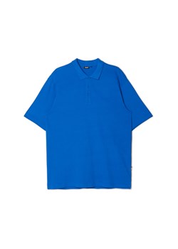 Cropp - Niebieska koszulka polo - niebieski ze sklepu Cropp w kategorii T-shirty męskie - zdjęcie 157139784