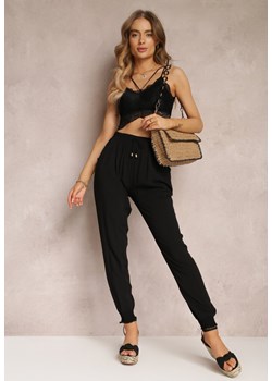 Czarne Spodnie Joggery z Gumką w Pasie Canie ze sklepu Renee odzież w kategorii Spodnie damskie - zdjęcie 157139922