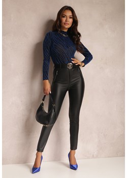 Czarne Spodnie Skinny z Imitacji Skóry Olia ze sklepu Renee odzież w kategorii Spodnie damskie - zdjęcie 157226601