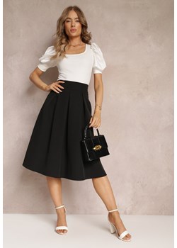 Czarna Spódnica o Rozkloszowanym Fasonie Midi Oncene ze sklepu Renee odzież w kategorii Spódnice - zdjęcie 157229641
