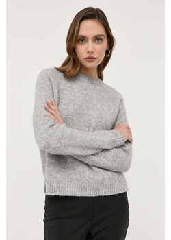 BOSS sweter z domieszką wełny damski kolor szary ze sklepu ANSWEAR.com w kategorii Swetry damskie - zdjęcie 157231043