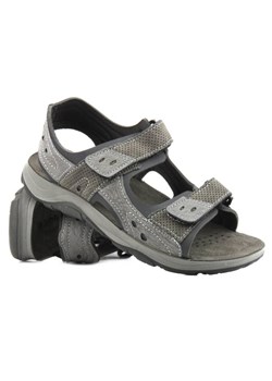 Wygodne sandały męskie na rzepy - INBLU TO-05, szare ze sklepu ulubioneobuwie w kategorii Sandały męskie - zdjęcie 157251283