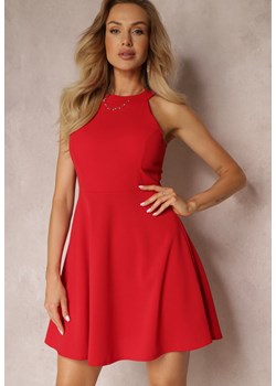 Czerwona Taliowana Sukienka Rozkloszowana bez Rękawów Larirria ze sklepu Renee odzież w kategorii Sukienki - zdjęcie 157270133