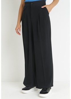 Czarne Szerokie Spodnie z Wysokim Stanem i Kieszeniami Demilla ze sklepu Born2be Odzież w kategorii Spodnie damskie - zdjęcie 157270392