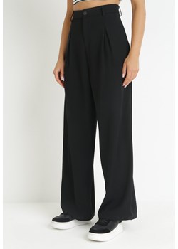 Czarne Szerokie Spodnie z Wysokim Stanem Lacis ze sklepu Born2be Odzież w kategorii Spodnie damskie - zdjęcie 157272493