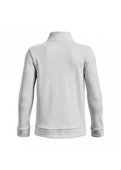 Chłopięca bluza treningowa nierozpinana bez kaptura Under Armour UA Armour Fleece 1/4 Zip - biała ze sklepu Sportstylestory.com w kategorii Bluzy chłopięce - zdjęcie 157278074