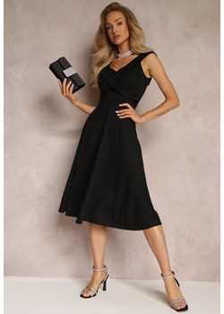 Czarna Rozkloszowana Sukienka ze Skrzyżowanymi Paskami Jazelia ze sklepu Renee odzież w kategorii Sukienki - zdjęcie 157284701