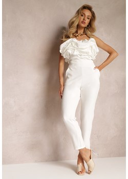 Białe Materiałowe Spodnie Regular Pivolia ze sklepu Renee odzież w kategorii Spodnie damskie - zdjęcie 157284841