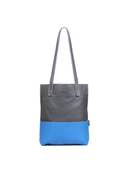 torebka damska skórzana Margaret shopper niebiesko-popielata ze sklepu Słoń Torbalski w kategorii Torby Shopper bag - zdjęcie 157291610
