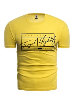 koszulka 483a - żółta ze sklepu Risardi w kategorii T-shirty męskie - zdjęcie 157293532