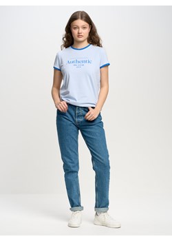 Koszulka damska z linii Authentic niebieska Brooka 400 ze sklepu Big Star w kategorii Bluzki damskie - zdjęcie 157298770