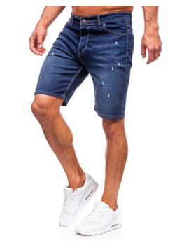Granatowe krótkie spodenki jeansowe Denley 5820 ze sklepu Denley w kategorii Spodenki męskie - zdjęcie 157302771