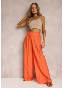 Pomarańczowe Spodnie Aedaris ze sklepu Renee odzież w kategorii Spodnie damskie - zdjęcie 157313112