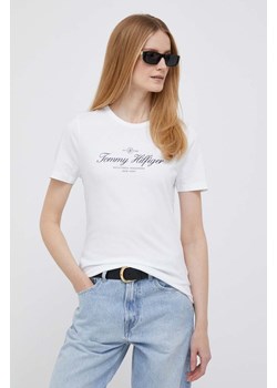 Tommy Hilfiger t-shirt bawełniany kolor biały ze sklepu ANSWEAR.com w kategorii Bluzki damskie - zdjęcie 157317062