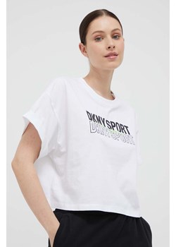 Dkny t-shirt bawełniany kolor biały ze sklepu ANSWEAR.com w kategorii Bluzki damskie - zdjęcie 157317184