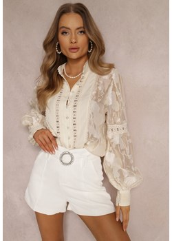 Białe Szorty Feodites ze sklepu Renee odzież w kategorii Szorty - zdjęcie 157322444