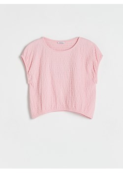 Reserved - Bawełniana bluzka - różowy ze sklepu Reserved w kategorii Bluzki dziewczęce - zdjęcie 157448282