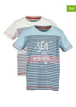 Blue Seven Koszulki (2 szt.) w kolorze białym i błękitnym ze sklepu Limango Polska w kategorii T-shirty chłopięce - zdjęcie 157452943