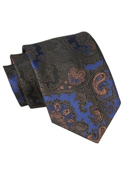 Męski Krawat Angelo di Monti - Niebieski, Duży Wzór Orientalny KRADM2010 ze sklepu JegoSzafa.pl w kategorii Krawaty - zdjęcie 157453493