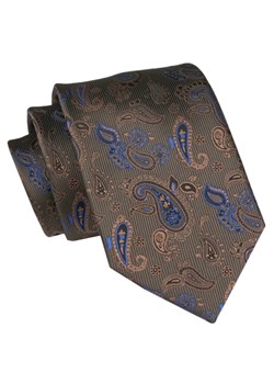 Męski Krawat Angelo di Monti - Wzory Paisley, Brązowe Tło KRADM2017 ze sklepu JegoSzafa.pl w kategorii Krawaty - zdjęcie 157453511