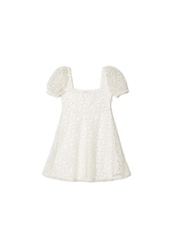 Cropp - Kremowa sukienka z bufiastymi rękawami - kremowy ze sklepu Cropp w kategorii Sukienki - zdjęcie 157460593