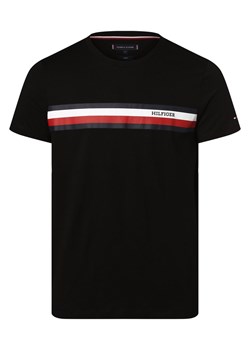 Tommy Hilfiger T-shirt męski Mężczyźni Bawełna czarny nadruk ze sklepu vangraaf w kategorii T-shirty męskie - zdjęcie 157476772