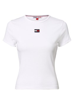 Tommy Jeans T-shirt damski Kobiety Bawełna biały jednolity ze sklepu vangraaf w kategorii Bluzki damskie - zdjęcie 157476783