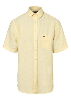Fynch-Hatton Męska koszula lniana Mężczyźni Regular Fit len żółty marmurkowy button down ze sklepu vangraaf w kategorii Koszule męskie - zdjęcie 157476794
