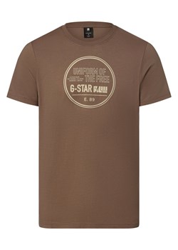 G-Star RAW T-shirt męski Mężczyźni Bawełna brązowy nadruk ze sklepu vangraaf w kategorii T-shirty męskie - zdjęcie 157476812