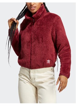 adidas Bluza Essentials+ Fluffy Teddy Slim Zip Top HY1712 Czerwony Regular Fit - id: 0000301983187 - marki adidas - 157477473 adidas Bluza Essentials+ Fluffy Teddy Slim Zip Top HY1712 Czerwony Regular Fit ze sklepu MODIVO w kategorii Bluzy damskie - zdjęcie 157477473