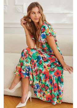 Top Secret printowana sukienka z ozdobnym rękawem SSU4283, Kolor multicolour, Rozmiar 34, Top Secret ze sklepu Primodo w kategorii Sukienki - zdjęcie 157483113