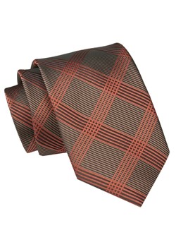 Męski Krawat Angelo di Monti - Brąz, Duża Krata KRADM2029 ze sklepu JegoSzafa.pl w kategorii Krawaty - zdjęcie 157485944