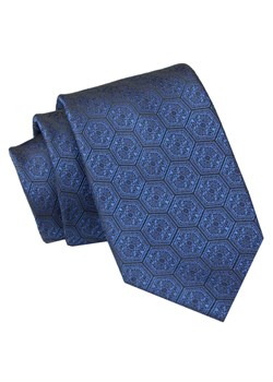 Męski Krawat Angelo di Monti - Granatowy, Wzór Geometryczny KRADM2024 ze sklepu JegoSzafa.pl w kategorii Krawaty - zdjęcie 157485970