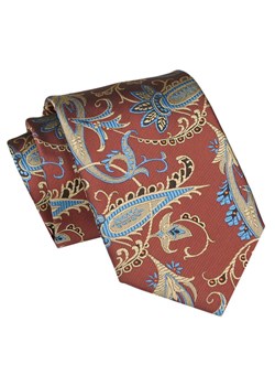Męski Krawat Angelo di Monti - Jasny Brąz, Kolorowy Wzór KRADM2052 ze sklepu JegoSzafa.pl w kategorii Krawaty - zdjęcie 157485974