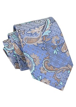 Męski Krawat Angelo di Monti - Niebieski, Duże Kwiaty KRADM2021 ze sklepu JegoSzafa.pl w kategorii Krawaty - zdjęcie 157485984