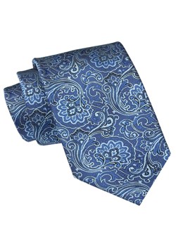 Męski Krawat Angelo di Monti - Niebieski, Wzór Kwiatowy KRADM2028 ze sklepu JegoSzafa.pl w kategorii Krawaty - zdjęcie 157485990