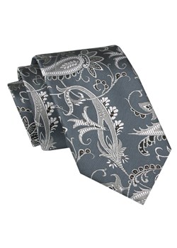 Męski Krawat Angelo di Monti - Szary w Kwiaty KRADM2043 ze sklepu JegoSzafa.pl w kategorii Krawaty - zdjęcie 157486004