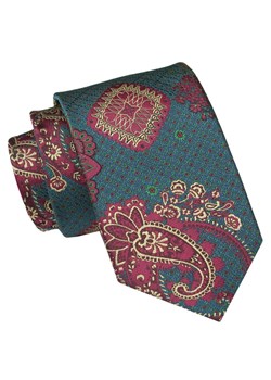 Męski Krawat Angelo di Monti - Zieleń, Wzór Orientalny KRADM2030 ze sklepu JegoSzafa.pl w kategorii Krawaty - zdjęcie 157486014
