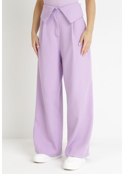 Fioletowe Eleganckie Spodnie z Szerokimi Nogawkami i Wysokim Stanem Fidelia ze sklepu Born2be Odzież w kategorii Spodnie damskie - zdjęcie 157488233