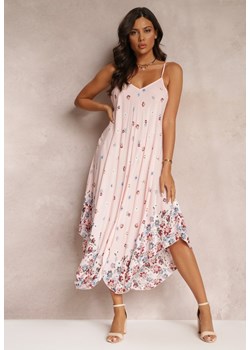 Różowa Sukienka w Kwiaty z Cienkimi Ramiączkami Osenia ze sklepu Renee odzież w kategorii Sukienki - zdjęcie 157488864