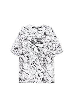 Cropp - T-shirt z kontrastowym printem all over - biały ze sklepu Cropp w kategorii T-shirty męskie - zdjęcie 157490570