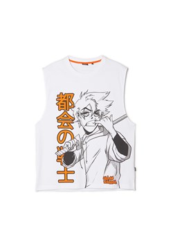 Cropp - Biała koszulka z nadrukiem anime - biały ze sklepu Cropp w kategorii T-shirty męskie - zdjęcie 157490573