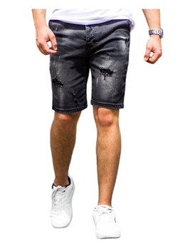 Spodnie męskie krótkie czarne jeansowe Recea ze sklepu Recea.pl w kategorii Spodnie męskie - zdjęcie 157497733