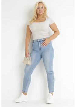 Jasnoniebieskie Jeansy Skinny Push-Up Lilien ze sklepu Born2be Odzież w kategorii Jeansy damskie - zdjęcie 157498860