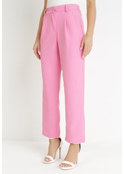 Różowe Spodnie Regular Fohan ze sklepu Born2be Odzież w kategorii Spodnie damskie - zdjęcie 157499400