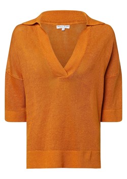 Marie Lund Damski sweter lniany Kobiety len pomarańczowy jednolity ze sklepu vangraaf w kategorii Swetry damskie - zdjęcie 157502622